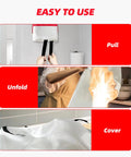 Steps to use Emergency Fire Blanket 40 By 40 Inches Pack Of 6 for home safety: pull, unfold, cover fire for mess-free suppression.