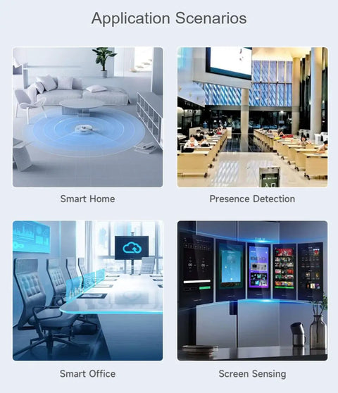 Human Micro Motion Detection MmWave Sensor 24GHz Radar With FMCW Technology Compact Module Built In MCU And UART Config For Easy No Fuss Integration And Accurate Sensing Of Moving Or Standing People, smart home and office uses