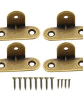 Solid Brass Corner Brackets Set Of Four Antique Bronze Furniture Edge Protectors Right Angle Wood Box Guards Heavy Duty Hardware with screws.