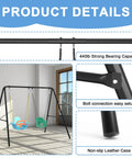 Two Seat Swing Stand For Indoor And Outdoor Use Heavy Duty Metal A Frame Built To Last Up To 440lbs With Ground Stakes Spacious Base