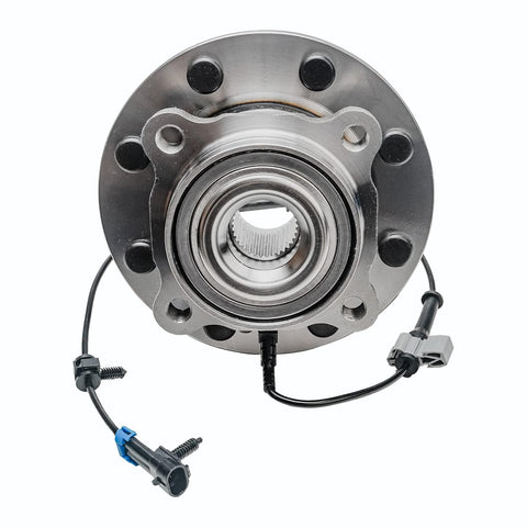 Front view of Beefy Front Wheel Bearing Hub Assembly Set For Silverado 2500 HD, 3500 HD, Sierra 2500 HD, Suburban 2500, Yukon XL 2500