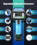 Top view of Rock Solid Wireless Barcode Scanner With Charging Stand displaying trigger, charging port, and battery indicator.