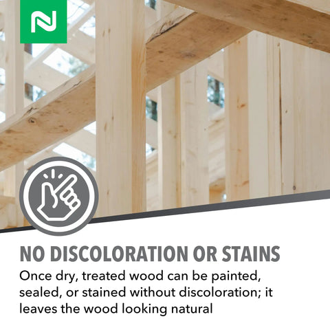 Penetrating Wood Preservative And Termiticide For Termites Carpenter Ants And Wood Boring Beetles with visible wooden beams