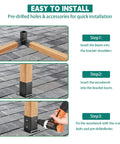 Installation guide for 6x6 Pergola Bracket Kit With Powder Coated Carbon Steel Post Brackets, Right Angle Woodworks Hardware