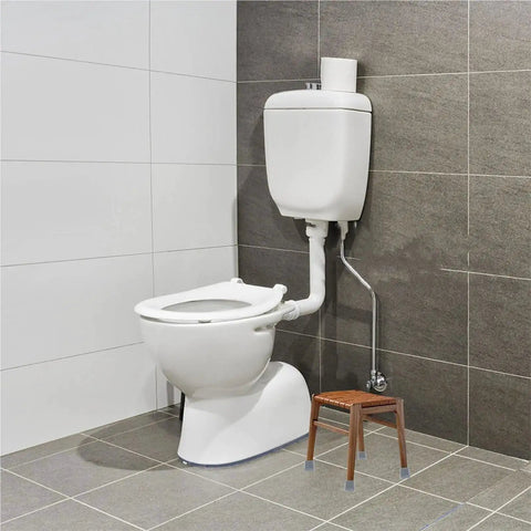 8 Pack Shower Chair Feet Replacement Non Slip Rubber Pads on bathroom stool next to toilet