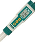 Waterproof ExStik pH Meter With Flat Surface Electrode LCD Bargraph displaying readings, designed for versatile testing use.