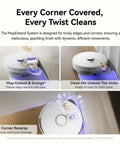 Freo X10 Pro Robot Vacuum And Mop Combo With 11,000 Pa Suction, DualFlow Tangle Free System cleaning room corners