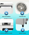 Heavy Duty Kitchen Bad Boy Commercial Sandwich Prep Refrigerator With Bain Marie Well And Eighteen Pan Capacity Built Like A Tank features built-in handle, cooling fan, digital display & lock.