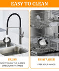 Replacement Blender Parts Kit With Blades Gasket being washed in sink and dishwasher; shows easy cleaning process.