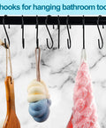Heavy Duty 3.5 Inch S Hooks Set of 24 Black Metal S Shaped Hooks for Hanging Plants Towels Pans Bags Utensils and More on Closet Rods Racks and Wire Shelves
