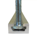 Set Of Four Premium Aluminum T Slot Track Rails Twenty Four Inches Long With A Deep Three Eighth Inch Channel securing bolt.