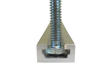 Set Of Four Premium Aluminum T Slot Track Rails Twenty Four Inches Long With A Deep Three Eighth Inch Channel securing bolt.