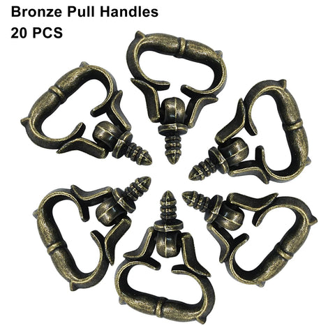 20 Pack Mini Bronze Cabinet Handles Set With Self Tapping Screws Zinc Alloy Small Drawer Pulls For Jewelry Boxes Cabinets
