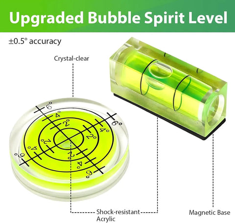 Nine Piece Mini Magnetic Spirit Levels With Crystal Clear Bubble Tubes, Kickass Acrylic Measuring And Layout Tool Kit, Heavy Duty Precision Instruments Built Tough For Any Workshop Job