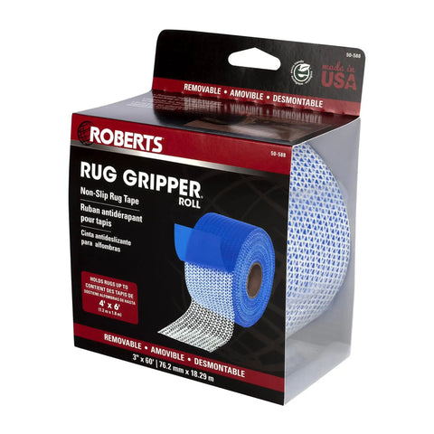 Indoor Rug Gripper Tape 3 Inch By 60 Foot Non Slip Carpet Tape For Removable Installations Holds Rugs Up To 12 By 12 Feet