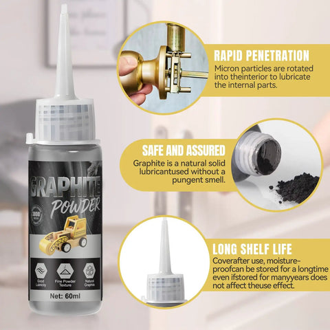 Ultra Fine Graphite Powder Lubricant For Locks Hinges And Window Tracks 3000 Mesh Penetrates Metal Gaps Reduces Friction