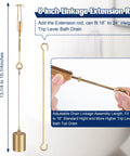 8 inch linkage extension rod for adjustable fit, made of brass, connects trip lever to tub drain assembly for repairs.