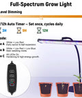 Full-spectrum grow light with control panel and timer for No Fuss Self Watering Seed Starter Kit With Grow Light And Heat Mat Seedling Tray