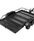 Heavy Duty RC Car Trailer And Cargo Hauler For Scx10 Scale Crawlers Bulletproof Aluminum Build Straight Up DIY Upgrade Replacement Off Road Rig Part With Quick Release Latch, detailed view showing mesh design.