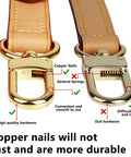 Top Shelf Genuine Vachetta Leather Shoulder Strap Straight Up Fine Short Purse Strap latch hardware comparison for durability.