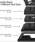 Bases for Solar Powered Post Cap Lights For 4x4 5x5 6x6 Posts With Bases Slate Black 25 Lumen Warm White Led Auto On At Dusk