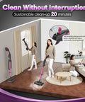 Heavy Duty Steam Mop Cleaner With Self Standing Base And Swivel Head High Temp Handheld Steamer For No Sweat Cleaning in action.