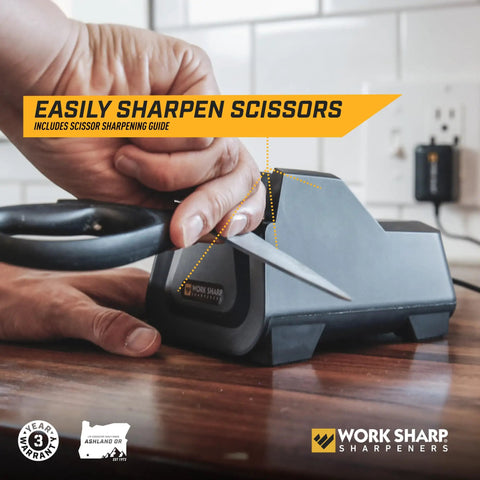 Fully Guided Electric Kitchen Knife Sharpener With Quick Button Push For Even Angles Fast And Easy Drawer Friendly Keeps Dull Knives Razor Sharp For Cookouts And BBQs Makes Kitchen Prep A Breeze