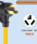 NEMA 10-30P To 6-50R Welding Machine Adapter Cable 30 Amp To 50 Amp 250V 10 AWG Copper 1 Ft STW Power Cord ETL Certified