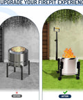 Rolling Stand With Telescopic Handle For Ranger 15.5 Inch Smokeless Fire Pits A 17.5 Inch Portable Base On Wheels comparison