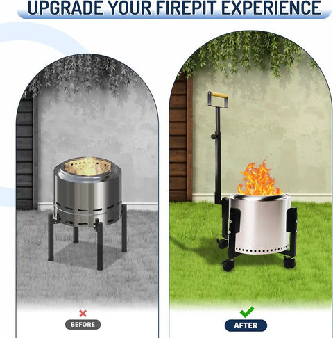 Rolling Stand With Telescopic Handle For Ranger 15.5 Inch Smokeless Fire Pits A 17.5 Inch Portable Base On Wheels comparison