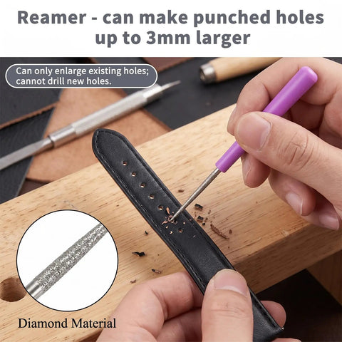 Two Pack 2mm Hole Punch Leather Pliers Set for shoes straps watch bands with reamer making holes in leather strap.