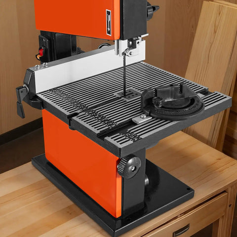 9 Inch Benchtop Woodworking Band Saw With 0.5 HP Motor For Beast Mode Cuts Up To 3.5 Inches, 11.8 By 11.8 Inch Cast Aluminum Table, Tilt