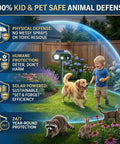 Solar Powered Deer Repellent For Plants And Gardens, Ultrasonic Animal Deterrent With LED Strobe And Adjustable Frequency, Outdoor Garden Pest Control That Keeps Deer And Critters Away From Your Landscaping.