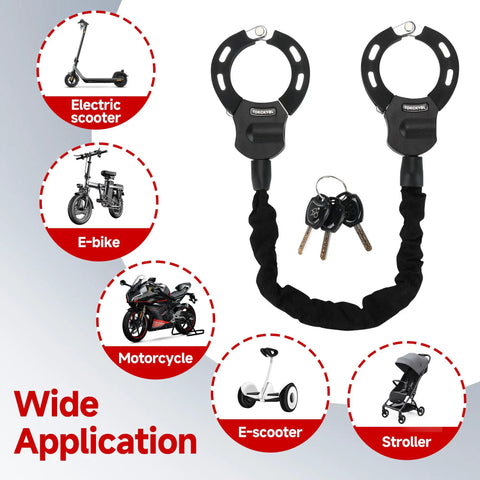 Beefy Heavy Duty Electric Scooter Lock With Weatherproof 94cm 8mm Anti Theft Chain And Scooter Bag For E Scooters E Bikes And Motorcycles Pry Proof And Rust Resistant Built To Last In Any Weather