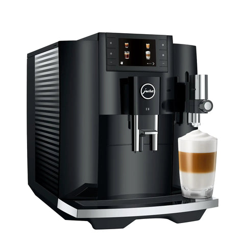 Next Level One Touch Automatic Coffee Maker In Slick Piano Black Finish Featuring Fresh Bean Grinding And Up To Seventeen Custom Drink Options For Home Setups Easy Peasy Controls Serve Up Straight Fire Espresso Every Single Day with milk foam.