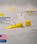 LASH Tile Leveling System Part A Clips For One Sixteenth Inch Grout 1000 Pack, shown with separated leveling wedge.