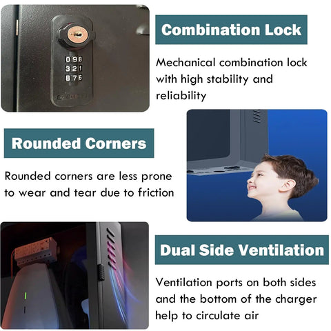 Keep It Square Heavy Duty EV Charger Station Protector features a combination lock and rounded corners for durability and safety.