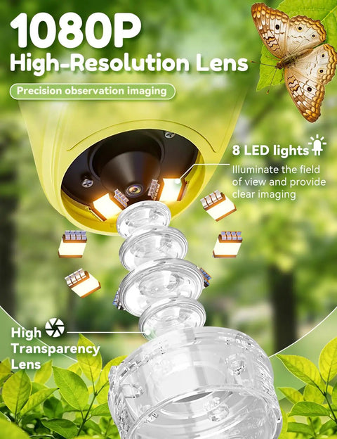 Handheld 200x-1000x Portable Microscope With 4K Screen LED Lights And Smooth Zoom Wheel showing 1080P lens detail with 8 LED lights