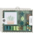 Succulent Garden Office Accessory Kit With Sticky Note Pad, Gold Paper Clips, Sphere Push Pins, Succulent Magnets And Binder Clips