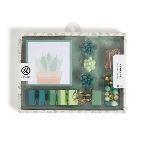 u brands succulent magnets Succulent Garden Office Accessory Kit With Sticky Notes