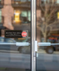 Heavy Duty Acrylic Restricted Area Sign For Authorized Personnel Only Doors Hella Weatherproof Warning Plaque on glass door.