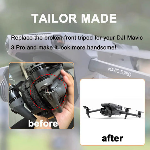 Front Landing Gear Replacement For Mavic 3 Drone Series Pro Classic 3C 3T Models with installed landing gear shown