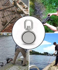 Double Sided 360 Rotatable Neodymium Magnet Fishing Kit, 2.95 Inch Diameter, 1000 Lb Total Pull, used for metal detecting