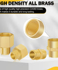 90 Piece Brass NPT Pipe Fittings Kit with Hex Couplings and Reducing Bushings, showing high-density brass fittings.
