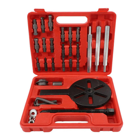 Heavy Duty Professional Carbon Steel Bearing Puller Kit Features 3 Jaw Gear Puller Set Designed For Your Auto Repair Job Plus Machinery Maintenance Fully Adjustable Jaws Knock Out Stuck Parts Super Strong So You Fix Your Ride Safely, red case