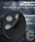 Heavy Duty Rugged Magnetic Phone Mount Holder With Hella Strong 50 Lbs Pull Force Magnet Clamp, showing 6 strong magnets.