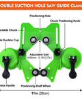 Pro Grade Hole Saw Kit With 17 Pieces Double Suction Cups And Guide Jig For Precise Drilling dimensions and features