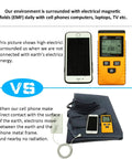 Comparison of EMF exposure with and without Grounding Bed Mat For Sleep Boost And Pain Relief Full Size 54 By 71 Inch Grounding Sheet.