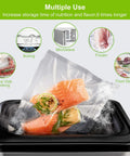 Extra Wide 15 Inch Vacuum Sealer Bags Roll 50 Feet Textured BPA Free Heavy Duty 3.5 Mil in sous vide with salmon