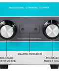 Control panel of HUALUCK 3L Ultrasonic Cleaner With Built In Heater showing adjustable timer and heater settings.